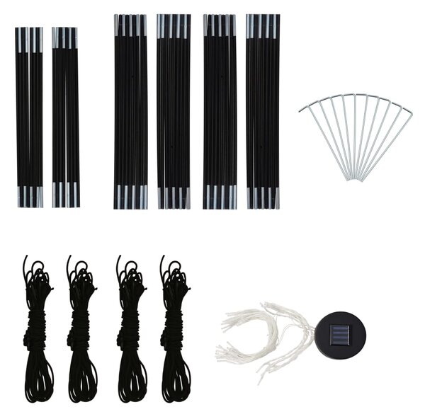 Šator za zabave LED s 4 bočna zida 3,6 x 3,6 x 2,3 m zeleni - Zelena / N/A