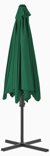 Vanjski suncobran s čeličnim stupom 300 cm zeleni - Zelena / N/A