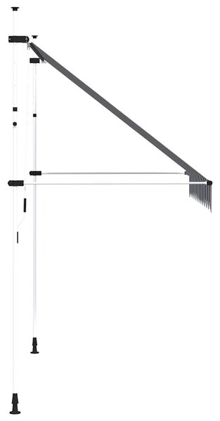 Tenda na ručno uvlačenje 250 cm plavo-bijela prugasta - Plava / N/A