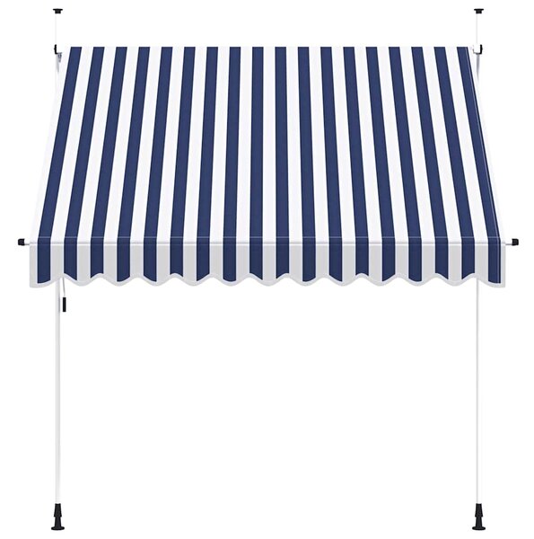 Tenda na ručno uvlačenje 250 cm plavo-bijela prugasta - Plava / N/A