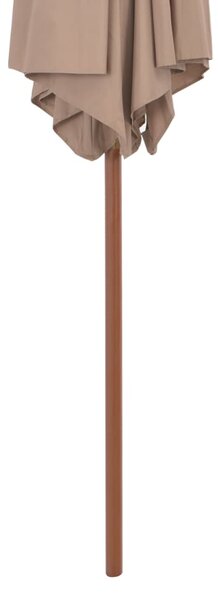 Vanjski suncobran s drvenim stupom 270 cm smeđesivi - Tupe / N/A