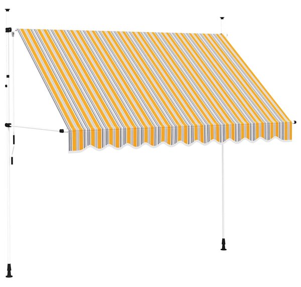 Tenda na ručno uvlačenje 300 cm žuto-plava prugasta - Šarena / N/A