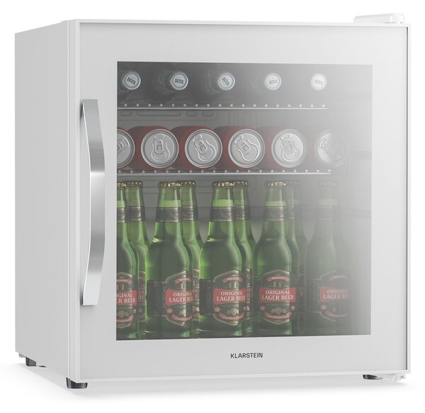 Klarstein Hladnjak za pića Beersafe sa staklenim zrcalnim vratima | 44 x 48 cm | 47 litara | 85 W | Bijela