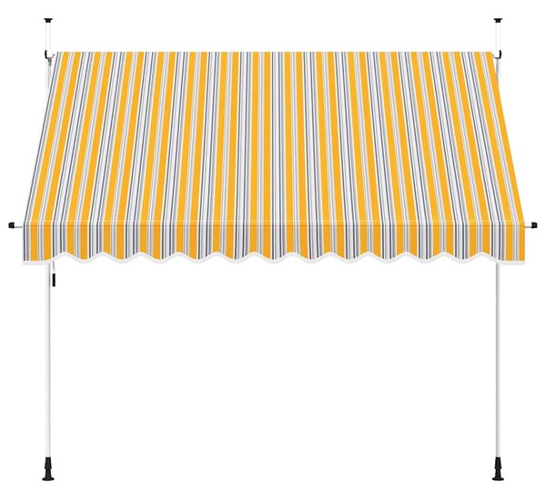 Tenda na ručno uvlačenje 300 cm žuto-plava prugasta - Šarena / N/A