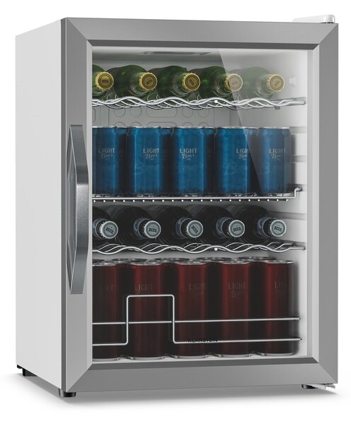 Klarstein Hladnjak za pića Beersafe sa staklenim vratima | 64 x 48 cm | 60 litara | 85 W | Srebrno/bijela