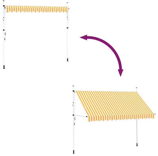 Tenda na ručno uvlačenje 350 cm narančasto-bijela prugasta - Narančasta / N/A
