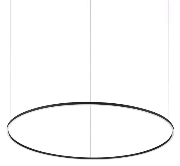 IDEAL LUX Ideal Lux LED viseća svjetiljka Oracle Slim crna 3.000K Ø 150 cm, Crno, Dnevni boravak/blagovaonica, Metal