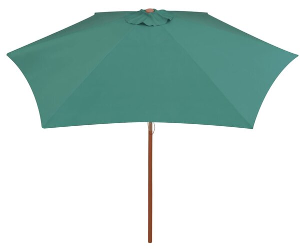 Suncobran 270 x 270 cm s drvenim stupom zeleni - Zelena / N/A