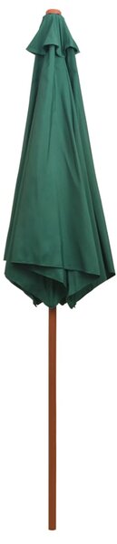 Suncobran 270 x 270 cm s drvenim stupom zeleni - Zelena / N/A