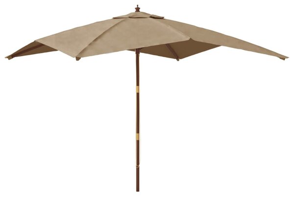 Vrtni suncobran s drvenim stupom smeđesivi 300 x 300 x 273 cm - Tupe / N/A