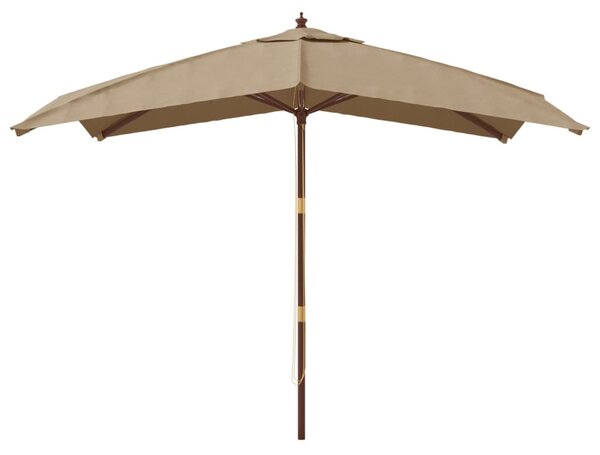 Vrtni suncobran s drvenim stupom smeđesivi 300 x 300 x 273 cm - Tupe / N/A