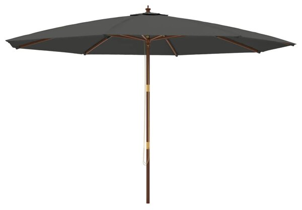 Vrtni suncobran s drvenim stupom antracit 400x273 cm - Antracitno siva / N/A