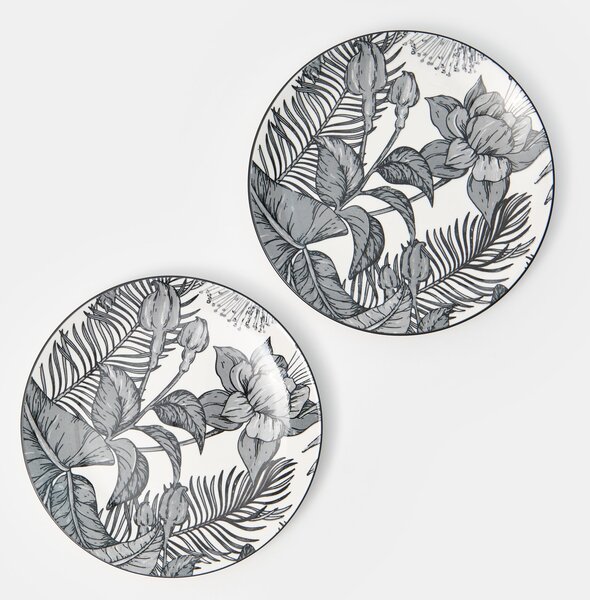 Sinsay - Keramički tanjuri s biljnim motivom 2 pack