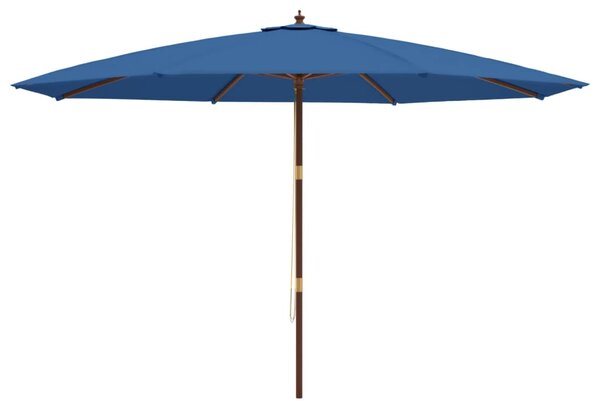 Vrtni suncobran s drvenim stupom azurnoplava 400x273 cm - Plava / N/A