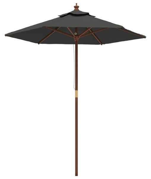 Vrtni suncobran s drvenim stupom antracit 196 x 231 cm - Antracitno siva / N/A