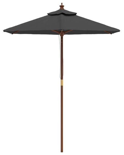 Vrtni suncobran s drvenim stupom antracit 196 x 231 cm - Antracitno siva / N/A