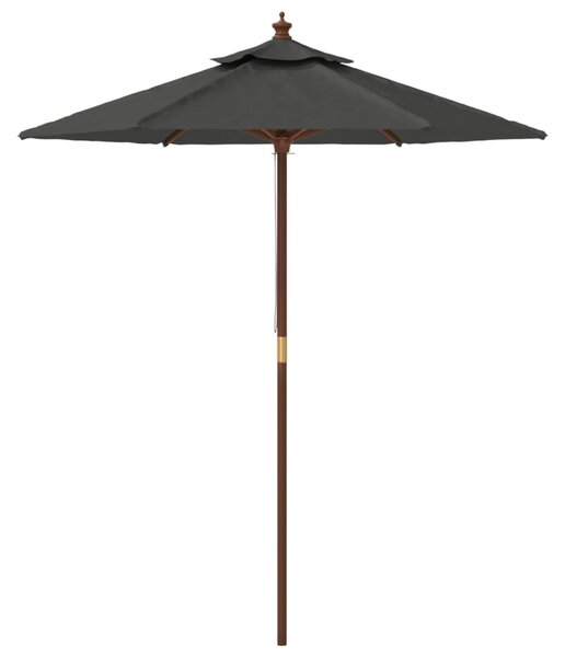 Vrtni suncobran s drvenim stupom antracit 196 x 231 cm - Antracitno siva / N/A