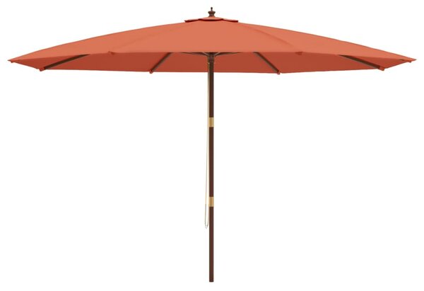 Vrtni suncobran s drvenim stupom terakota 400x273 cm - Smeđa / N/A