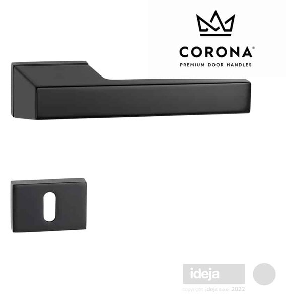 Kvaka Corona® Maxima RT crna ključ, cilindar ili wc Cilindar