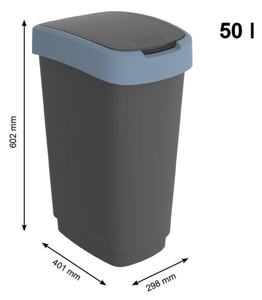 Kanta za otpad od reciklirane plastike 50 l Twist - Rotho