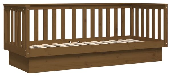 Dnevni ležaj smeđa boja meda 75x190 cm od masivne borovine - Smeđa / 75 x 190 cm