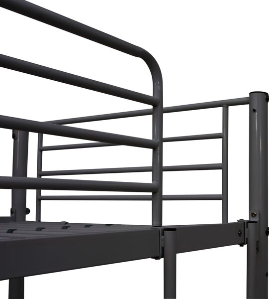 Krevet na kat sa stolićima u okviru sivi metalni 90 x 200 cm - Siva / 90 x 200 cm