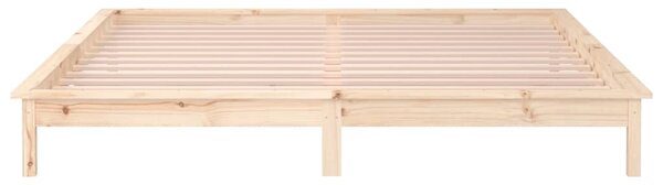 LED okvir kreveta 180 x 200 cm veliki bračni od masivnog drva - Smeđa / 180 x 200 cm