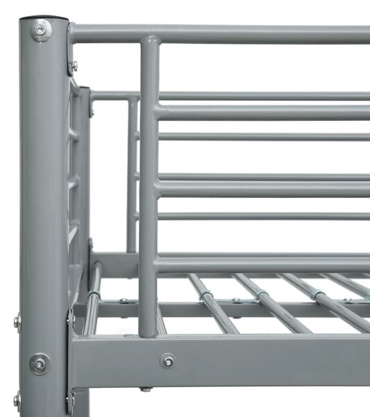 Krevet na kat sivi metalni 90 x 200 cm - Siva / N/A