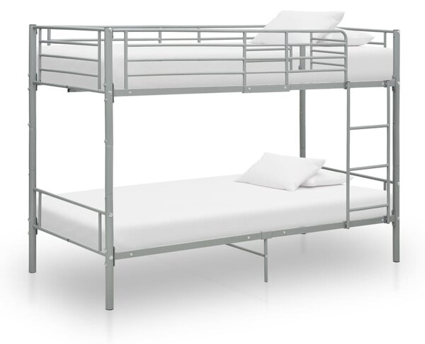 Krevet na kat sivi metalni 90 x 200 cm - Siva / N/A
