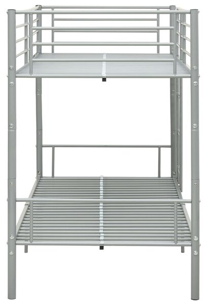 Krevet na kat sivi metalni 90 x 200 cm - Siva / N/A