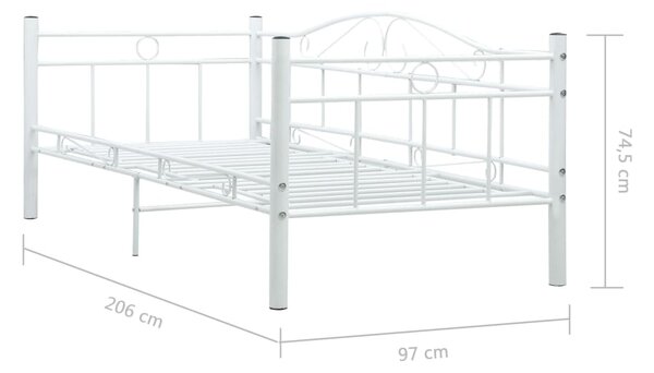 Okvir za dnevni ležaj bijeli metalni 90 x 200 cm - Bijela / N/A