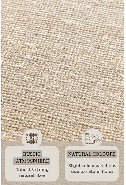 Krem staza jutenia 80x200 cm Bouclé – Hanse Home
