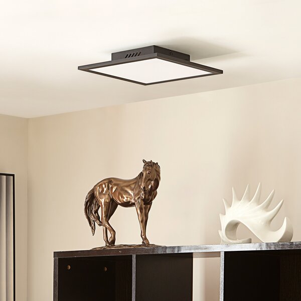 Lindby LED panel Lamin, crni, 30 cm, CCT, dimabilan, daljinski, prigušiva, Crno, Dnevni boravak/blagovaonica, Metal