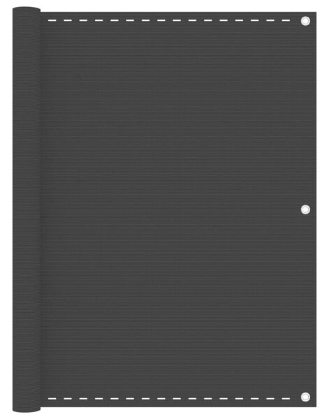 Balkonski zastor crni 120 x 400 cm HDPE - Crna / 120 x 400 cm