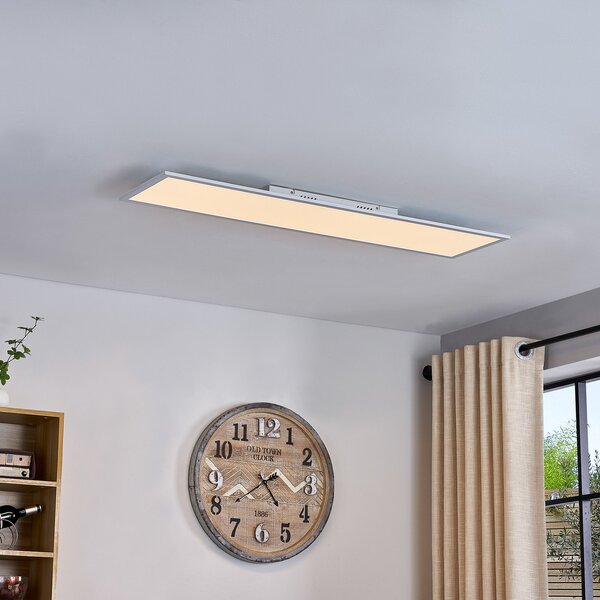 Lindby LED panel Lamin, bijeli, 120 cm, CCT, dimabilan, daljinski, prigušiva, Bijela, Dnevni boravak/blagovaonica, Metal