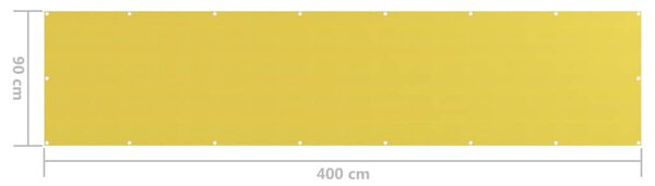 Balkonski zastor žuti 90 x 400 cm HDPE - Žuta / 90 x 400 cm
