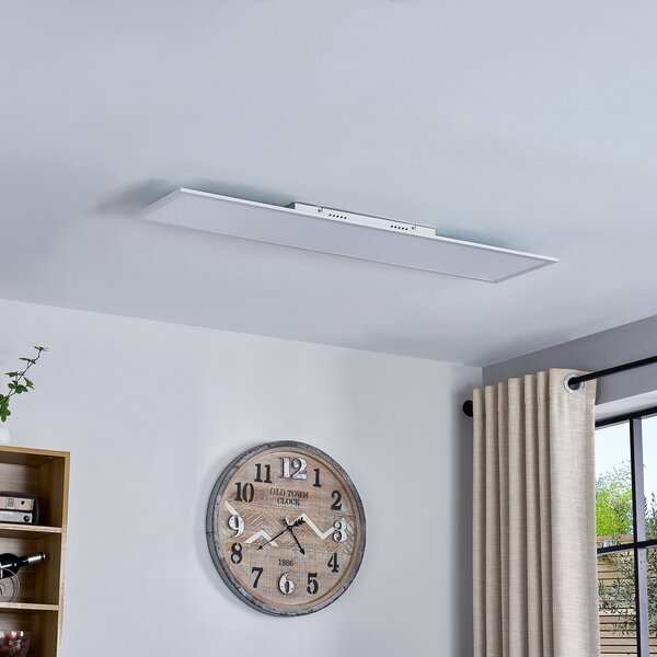 Lindby LED panel Lamin, bijeli, 120 cm, CCT, dimabilan, daljinski, prigušiva, Bijela, Dnevni boravak/blagovaonica, Metal