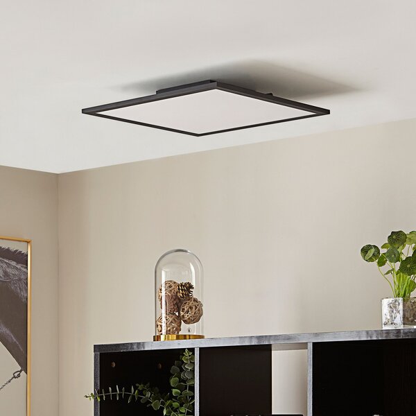 Lindby LED panel Lamin, crni, 40 cm, CCT, dimabilan, daljinski