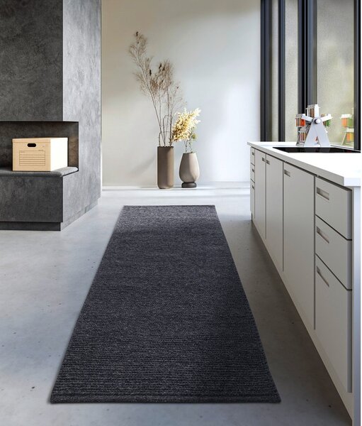 Tamno siva ručno rađena vunenia staza 80x200 cm Francois – Villeroy&Boch