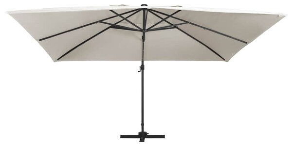 Konzolni vrtni suncobran LED sa stupom 400x300 cm boja pijeska - Bijela / 400 x 300 cm (7 x 5 cm)