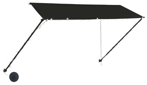Tenda na uvlačenje s LED svjetlima 300 x 150 cm antracit - Antracitno siva / 300 x 150 cm