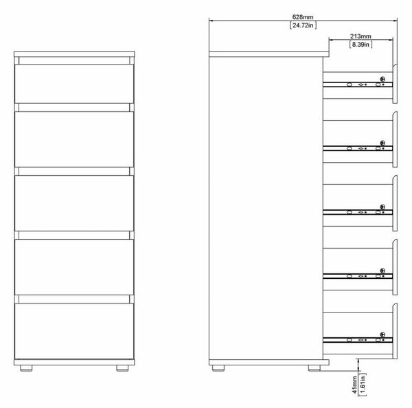 Bijela visoka komoda 40x107 cm Nova – Tvilum