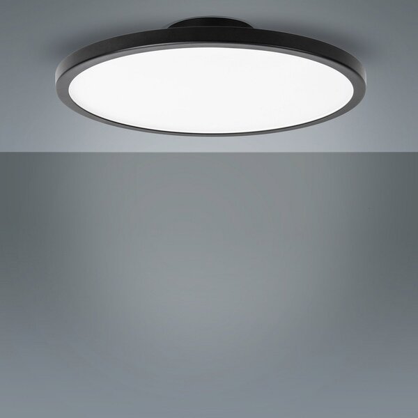 LIGHTME LED stropna svjetiljka Aqua Ø 30,2 cm crna, Crno, kupaonica, Metal