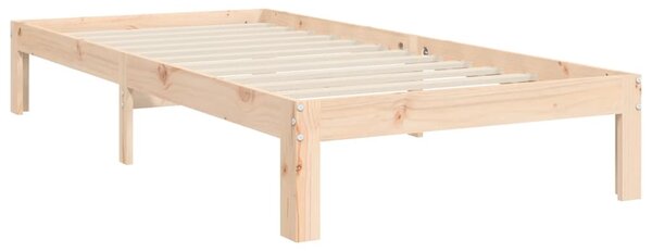 Okvir kreveta s uzglavljem mali jednokrevetni masivno drvo - Smeđa / 75 x 190 cm
