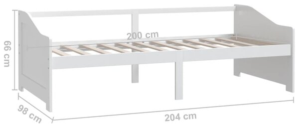 Trosjed / dnevni ležaj bijeli 90 x 200 cm od masivne borovine - Bijela / N/A