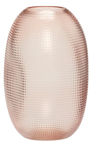 Ružičasta staklena vaza Hübsch Glam, visina 20 cm