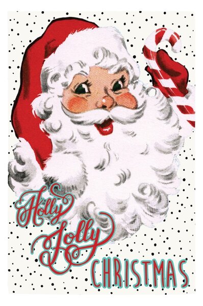 Black Friday - Bijela pamučna kuhinjska krpa Holly Jolly Christmas, 46 x 71 cm