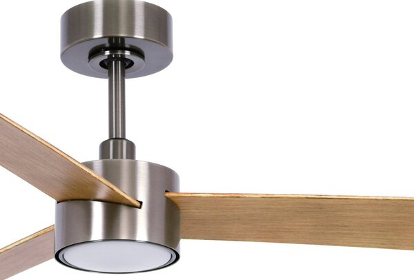 Beacon Lighting Stropni ventilator s rasvjetom Climate IV Nickel/Teak – tih, prigušiva, Drvo, Dnevni boravak/blagovaonica, Plastika