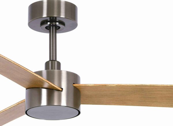 Beacon Lighting Stropni ventilator s rasvjetom Climate IV Nickel/Teak – tih, prigušiva, Drvo, Dnevni boravak/blagovaonica, Plastika