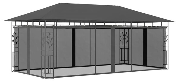 Sjenica s mrežom protiv komaraca 6 x 3 x 2,73 m antracit - Antracitno siva / 6 x 3 x 2.73 m